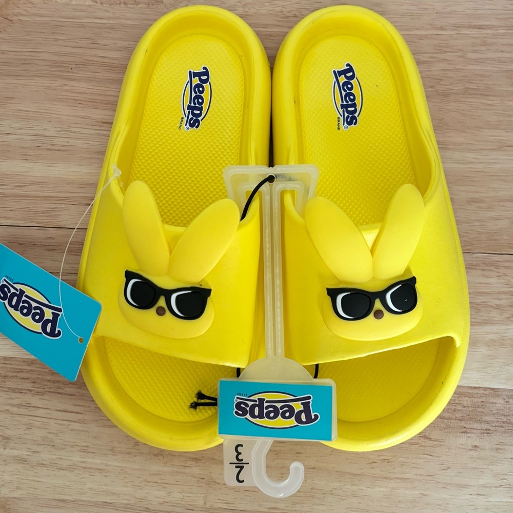 Peeps Yellow Bunny Peep Slide Sandals, Size: 2-3, NWT (READ DESCRIPTION)